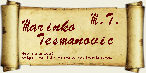 Marinko Tešmanović vizit kartica